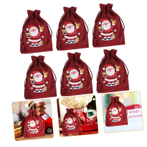 WHAMVOX Geschenktüten Aus Sackleinen Mit Kordelzug 10 Stück Weihnachtsgeschenktüten Für Weihnachtsfeiern Süßigkeitentüten Zur Aufbewahrung Von Weihnachtsleckereien von WHAMVOX