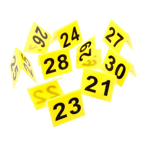 WHAMVOX 10 Teiliges Acryl dreieck Nummernschild Beweismarker für Kriminalszene und Detektivspiele Stabile Nummernschilder Vielseitig als Tisch Spielmarkierung Verwendbar Gelb von WHAMVOX