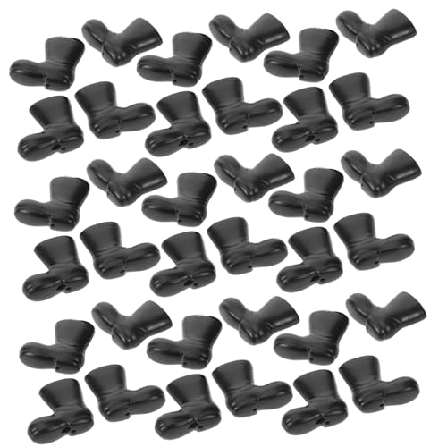 WHAMVOX 100 Stück Mini-weihnachtsstiefel Miniaturschuhe Winziger Stiefel Weihnachts -mini -Dekorationen Thema Ausfall Funkeln Puppenschuhe Weihnachten DIY-bastelschuhe Plastik Schwarz von WHAMVOX
