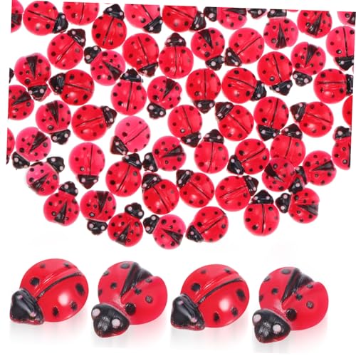 WHAMVOX 100pcs Mini Ladybug Ornamente Dekorative Miniaturtiere Harz Figuren Winzig von WHAMVOX