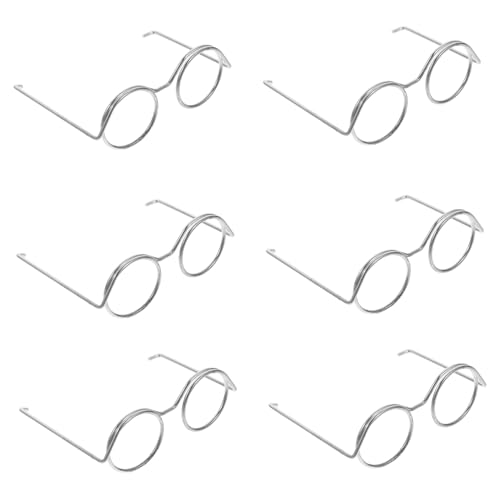 WHAMVOX 10st Puppenbrille Mini-glasrahmen Puppen-verkleidungszubehör Mini-Brille Winziges Brillengestell Miniaturgläser Mini-Puppen-Sonnenbrille Mini-Sonnenbrille Linse Eisen Kopfbedeckung von WHAMVOX
