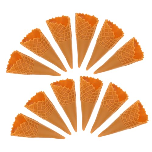 WHAMVOX 12 Stück Teiliges Mini Eiswaffel Modell Realistische PVC Deko Eistüten Wiederverwendbar Bruchsicher für DIY Dekoration Küchen und Ladenpräsentation Farbenfrohe Niedliche Eiswaffel von WHAMVOX