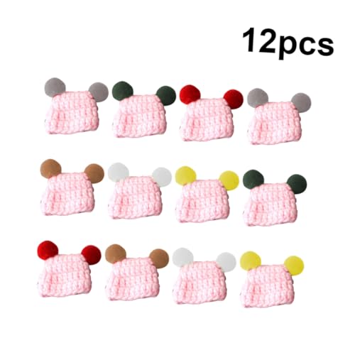 WHAMVOX 12 Stück Teiliges Mini Strickmützen zum Basteln Bunte DIY Häkelhüte für Puppen Handgefertigte Mützen für Dekoration Vielseitiges Zubehör für Kreative Handwerksprojekte von WHAMVOX