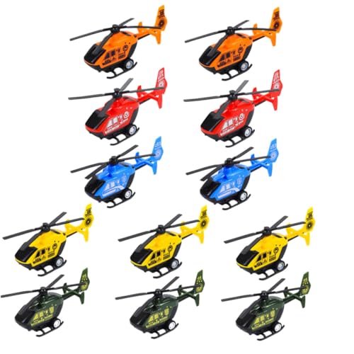 WHAMVOX 12 Stück Teiliges Miniatur Rückzieh Helikopter für Realistische Hubschrauber Nachziehspielzeug Fördert Auge Hand koordination Sicher Farblich Sortiert Geschenk für Zufällige Farbe von WHAMVOX