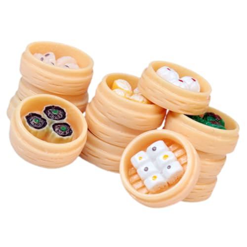 WHAMVOX 12 Stück Teiliges Miniatur dampfbrötchen Detailgetreues Puppenhaus küchenspielzeug Farbecht Leicht und Robust als Dekoratives für Sammler von WHAMVOX