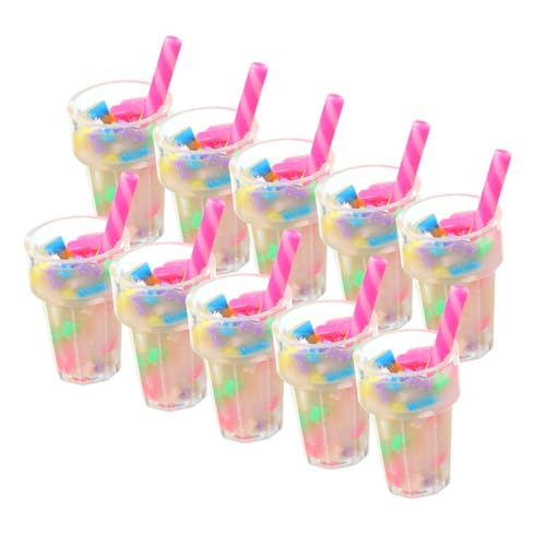 WHAMVOX 12 Stücke DIY Milch Tee Modelle Harz Puppenhaus Miniatur Milch Tee Modell Kleine Milch Tee Ornament von WHAMVOX