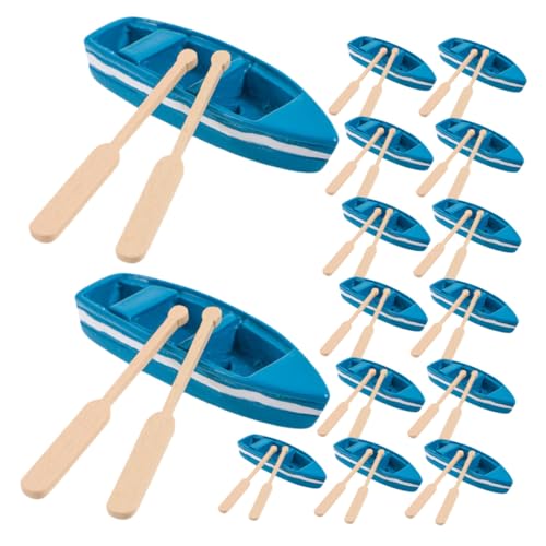 WHAMVOX 15 Sätze Teiliges Miniatur Holz Ruderboote mit Paddeln Stabile Kleine Boote für DIY Feengarten Puppenhaus Stranddekoration Langlebige Mini Holzboote für Micro Landschaften von WHAMVOX