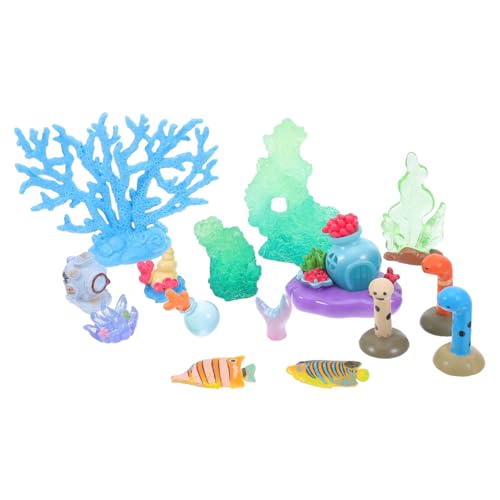 WHAMVOX 15 Stück Miniatur-meerestiere, Winzige Harzfiguren, Meereslebewesen, Für Puppenhaus, Mikrolandschaft, Feengarten, Aquarium, Dekoration, DIY-basteln von WHAMVOX