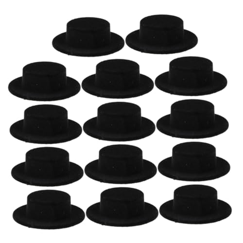 WHAMVOX 15 Stück Teiliges Miniatur Puppenhüte Schwarze Kleine Clown Schneemann-hüte aus Flockiertem Material Dekorative DIY Bastelaccessoires für Puppen und Weihnachtsdekoration von WHAMVOX