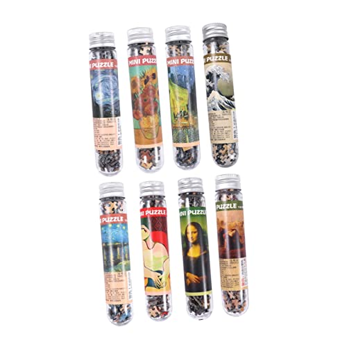 WHAMVOX 150Stücke Teiliges Mini Puzzle im Reagenzglas Kreatives Papierpuzzle für Bildungsrätsel und Spaßspielzeug mit Kaffeehausmotiv für Entspannte Stunden und von WHAMVOX