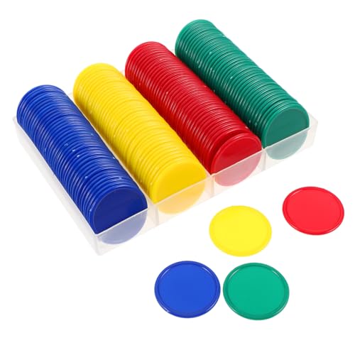 WHAMVOX 160 Stück Farbige Kunststoff Bingo Chips Belohnungstoken für Kleine Zählchips aus Robustem Plastik Vielseitige Unterrichtsdiscs für Mathematik Klassenraum Verhaltensanreize von WHAMVOX