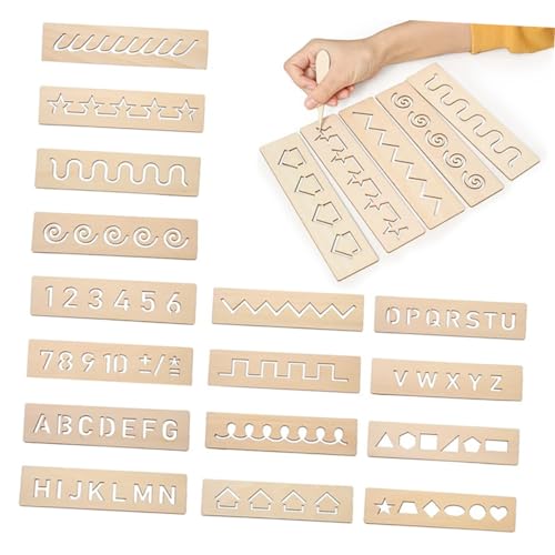 WHAMVOX 16Stücke Holz Verfolgungsboard für Teiliges Lernspielzeug Schreibfähigkeiten und Kognitiver Entwicklung für Kleinkinder und Vorschulkinder aus Hochwertigem WHAMVOX 16Stücke Holz Verfolgungsboard für Teiliges Lernspielzeug Schreibfähigkeiten und Kognitiver Entwicklung für Kleinkinder und Vorschulkinder aus Hochwertigem von WHAMVOX