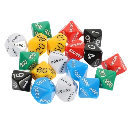WHAMVOX 18 Stück Teiliges Place Value Würfelspiel aus Robustem Kunststoff Bunte Spielwürfel als Party-Requisiten für Brettspiele Vielseitig Einsetzbar für Zuhause Bar und Ktv Leicht und von WHAMVOX