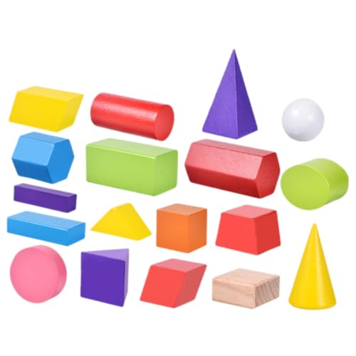 WHAMVOX 18 Teilige Stapelbare Blöcke Bausteine Formerkennungsblöcke Holzstapelspielzeug Kinderstapelspielzeug Lernblockspielzeug Vorschullernbedarf Mehrfarbige Blöcke Aus von WHAMVOX