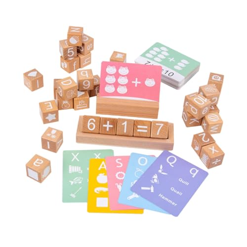 WHAMVOX 1Satz Holzblöcke Alphabet Lernspielzeug für Kognitive Spielzeuge für Frühe Bildung Hochwertiges Holz für Geburtstage und Feiertage von WHAMVOX
