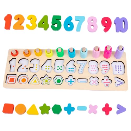 WHAMVOX 1Satz Holzpuzzle für Kleinkinder Lernspielzeug Farben und Formen Robuste Holzbausteine für Kreative Spielstunden für Jungen Ab Jahr Montessori von WHAMVOX