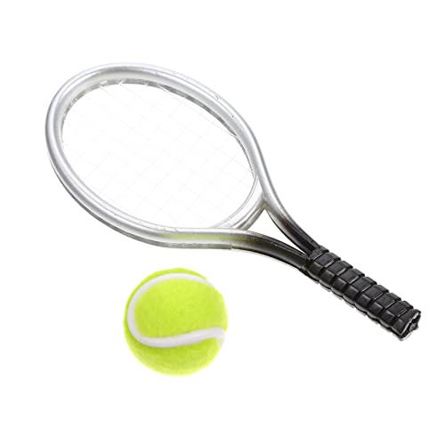 WHAMVOX 1Satz Mini Tennisschläger für Puppenhaus Ball für Kreative DIY Dekoration Zubehör für Mini Sportliebhaber und Puppenenthusiasten von WHAMVOX