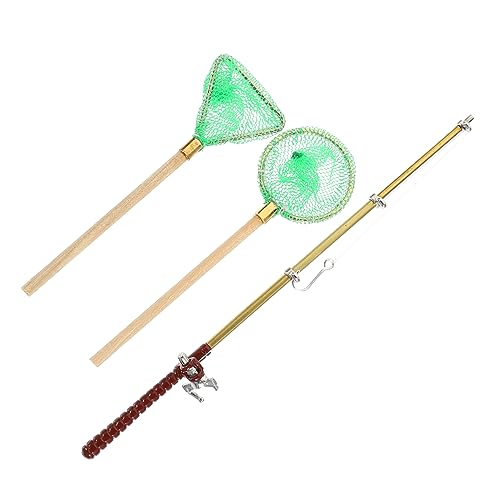 WHAMVOX 1satz Miniatur Angelruten Mit Fischernetz Dekorative Ornamente Für Kreative Raumgestaltungen Teiliges von WHAMVOX