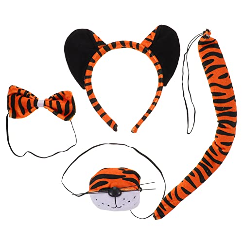 WHAMVOX 1Satz Tiger Kostümzubehör Set für Teiliges Cosplay Zubehör mit Stirnband Nase und Fliege Halloween Karneval und Mottopartys Cartoon Tiger Outfit Deko WHAMVOX 1Satz Tiger Kostümzubehör Set für Teiliges Cosplay Zubehör mit Stirnband Nase und Fliege Halloween Karneval und Mottopartys Cartoon Tiger Outfit Deko von WHAMVOX