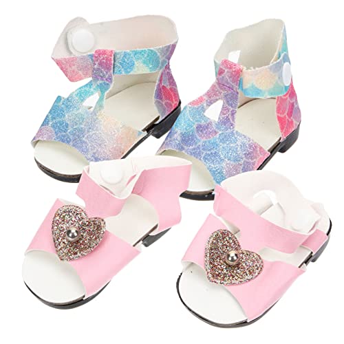 WHAMVOX 2 Paare Mini Puppenschuhe Sommer Stil Handgefertigte Strapazierfähige Puppen Schuhe Kreative DIY Mini Schuhe für Puppenhaus Dekoration und Zubehör von WHAMVOX