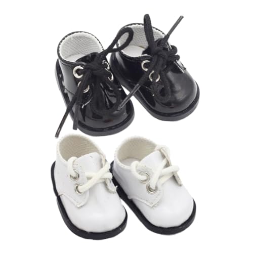 WHAMVOX 2 Paare Mini Puppenschuhe aus Leder Weiche DIY Puppenzubehör Langlebige Miniatur Schuhe für Puppenhaus Dekoration und Bastelbedarf Schwarz und Weiß WHAMVOX 2 Paare Mini Puppenschuhe aus Leder Weiche DIY Puppenzubehör Langlebige Miniatur Schuhe für Puppenhaus Dekoration und Bastelbedarf Schwarz und Weiß von WHAMVOX