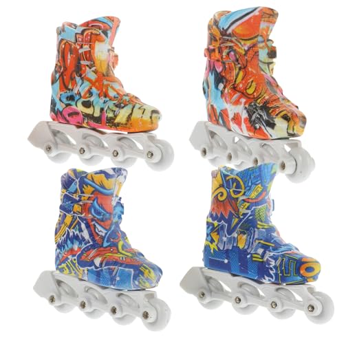 WHAMVOX 2 Paare Realistische Finger Rollschuhe Mini Finger Skateboard Fingerkoordination Training Stressabbau Kreatives Fingerspielzeug für Erwachsene Tischdekoration von WHAMVOX
