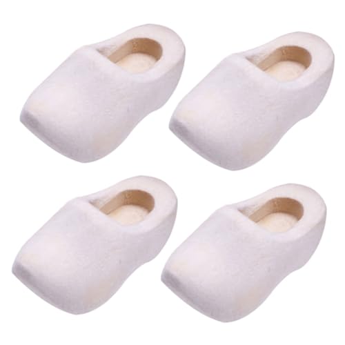WHAMVOX 2 Paare verstopft bastelmaterial bastel Materialien Miniatures kleine Schuhe für Puppen Hausschuhe Männer basteln zierleisten Holz klompen für DIY -Graffiti-Malspielzeug von WHAMVOX
