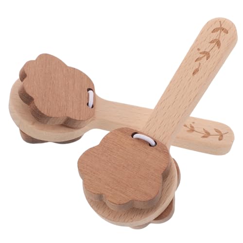 WHAMVOX 2 STK. Teiliges Holzklapper Ergonomischem Griff Langlebiges Tierpfoten-Design Rhythmische Klanginstrumente für Fördert Motorik und Musikalische Früherziehung von WHAMVOX