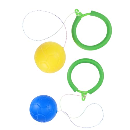 WHAMVOX 2 STÜCK Hüpfbälle für Leichter Bunte Springbälle mit Fußschlaufe für Drinnen und Draußen Spielerisches Hüpfspiel Bewegungskoordination Zufällige Farbe Zufällige Farbe von WHAMVOX