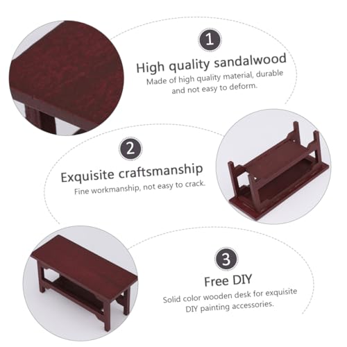 WHAMVOX 2 STÜCK Miniatur Holz Schreibtisch Chinesisches Stil Möbel Dekoration Stabiles Fein Verarbeitetes Mini Haus Zubehör für Schlafzimmer Wohnzimmer Schreibtisch und Fotorequisiten von WHAMVOX