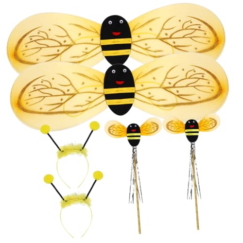 WHAMVOX 2 Sätze Bienenkostüm mit Flügeln Haarreif Zauberstab Leichtes Bequemes Cosplay Accessoire für Fasching Halloween Mottoparty Verarbeitet Niedliches Bienendesign WHAMVOX 2 Sätze Bienenkostüm mit Flügeln Haarreif Zauberstab Leichtes Bequemes Cosplay Accessoire für Fasching Halloween Mottoparty Verarbeitet Niedliches Bienendesign von WHAMVOX