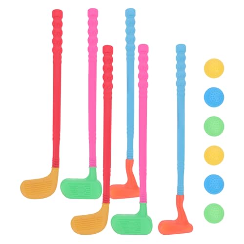 WHAMVOX 2 Sätze Golfspielzeug Kunststoff Golfschläger Set mit Schlägern Bällen Eltern Junge Mädchen Interaktives Sportspielzeug für Jungen Mädchen Ab Jahren Zufällige Zufällige Farbe von WHAMVOX