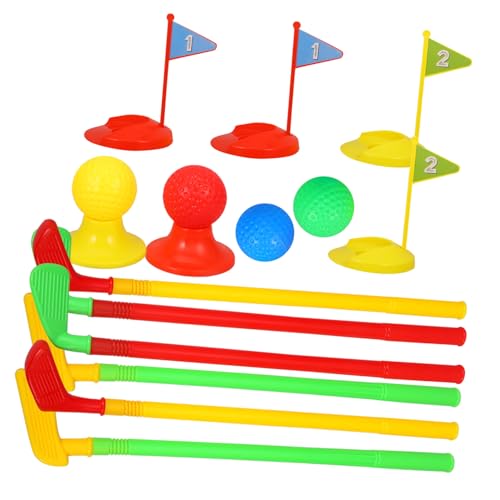 WHAMVOX 2 Sätze Golfspielzeug Mini Golfset aus Kunststoff für Drinnen und Draußen Pädagogisches Sportspielzeug Koordination und Motorischen Entwicklung Tragbar Geeignet Zufällige Farbe von WHAMVOX