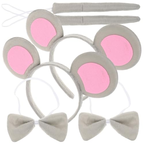 WHAMVOX 2 Sätze Maus Kostüm Set Halloween Tierkostüm Zubehör mit Ohren Stirnband Fliege und Realistisches Mäuse-design für Fasching Karneval und Cosplay Party WHAMVOX 2 Sätze Maus Kostüm Set Halloween Tierkostüm Zubehör mit Ohren Stirnband Fliege und Realistisches Mäuse-design für Fasching Karneval und Cosplay Party von WHAMVOX