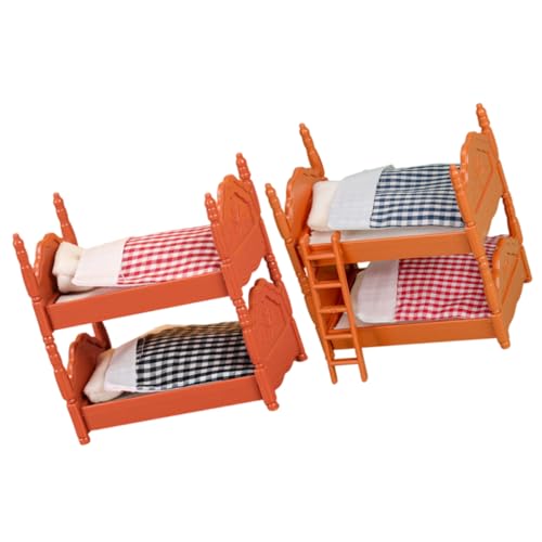 WHAMVOX 2 Sätze Mini Etagen Bett Miniatur-etagenbett Puppenhaus-miniaturmöbel Puppenhaus-möbelset Mini-puppenhausmöbel Puppenhaus-hochbett Miniaturbett Puppenbett Kind Plastik Haushalt von WHAMVOX