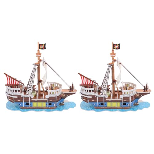 WHAMVOX 2 Sätze Puzzleset Segelboot und Piratenschiff Modell Bausatz für Erwachsene Kreatives DIY Papierpuzzle zum Zusammenbauen Handliches Lernspielzeug für Familie und Kinderzimmer von WHAMVOX