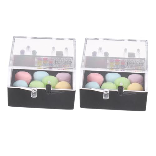 WHAMVOX 2 Schachteln Mini-Macaron-Modell, Miniatur-Macaron-puppenhaus, Mini-dessertdekorationen von WHAMVOX