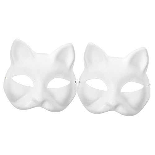 WHAMVOX 2 Stück DIY Katzenmasken aus Weißem Papier Unbemalte Tiermasken zum Basteln Sichere Blanko Masken für Halloween Karneval Maskerade und Kreative DIY Projekte für Erwachsene WHAMVOX 2 Stück DIY Katzenmasken aus Weißem Papier Unbemalte Tiermasken zum Basteln Sichere Blanko Masken für Halloween Karneval Maskerade und Kreative DIY Projekte für Erwachsene von WHAMVOX