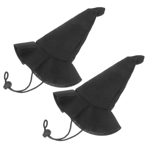 WHAMVOX 2 Stück Halloween-hexenhut Hexenhut Selber Machen Hexen-Partyhut Puppenhut Basteln Lustiger Zaubererhut Kleiner Trachtenhut Hexenhut Topper Vlies Black von WHAMVOX