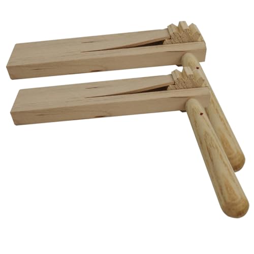WHAMVOX 2 Stück Holz Ratsche Geräuschmacher Drehbare Kastagnetten Percussion Sicheres Holzspielzeug für Musikalische Früherziehung für Mädchen Ab Jahren von WHAMVOX