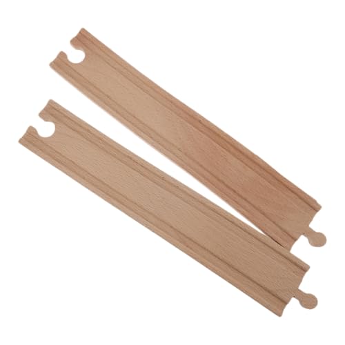 WHAMVOX 2 Stück Holzeisenbahn Gleis Erweiterung Gebogene Schienen für DIY Fördert Kreativität und Handwerkliche Fähigkeiten Kompatibel mit Holz Zug Gleissystemen von WHAMVOX