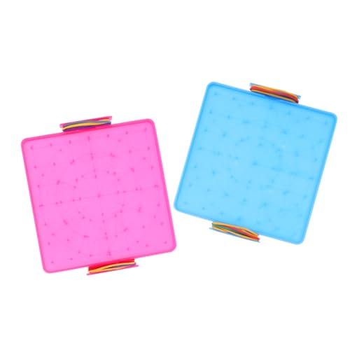 WHAMVOX Pädagogisches Mathematik-Spielzeug 2 Geoboard-spielzeuge Für Kinder Doppelseitiges Geoboard Aus Kunststoff 14 Cm/16 cm Lernhilfe Für Geometrie Alter 5–12 von WHAMVOX