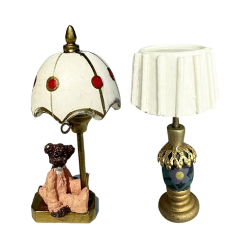 WHAMVOX 2 Stück Miniatur Tischlampe Teiliges mit und Weißem Schirm Detailreiche Puppenhauslampe für Wohnzimmer Schlafzimmer Sammler und Miniaturfotografie Geeignet WHAMVOX 2 Stück Miniatur Tischlampe Teiliges mit und Weißem Schirm Detailreiche Puppenhauslampe für Wohnzimmer Schlafzimmer Sammler und Miniaturfotografie Geeignet von WHAMVOX