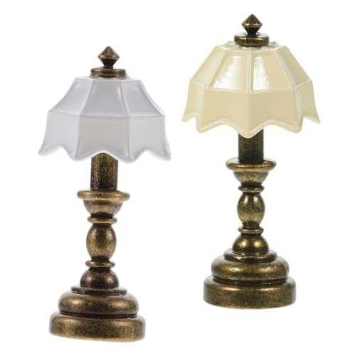 WHAMVOX Miniatur-schreibtischlampen-Set Im Maßstab 1:12 Puppenhaus-leuchten Dekorative Mini-tischlampen Für Möbel Warmes Ambiente Accessoire von WHAMVOX