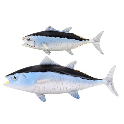 WHAMVOX 2 Stück Realistische Goldmakrelen Modellspielzeug Kindgerechte Meerestierfiguren Sichere Desktop Fischdekoration für Edukatives Aquarium Ornamente von WHAMVOX