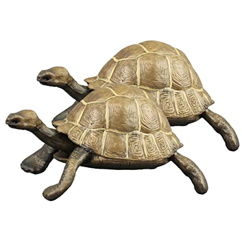 WHAMVOX 2 Stück Realistische Schildkröten Figuren aus Solidem Kunststoff Naturgetreue Deko für Kinderzimmer Schreibtisch und Garten Pädagogisches und Natürliche Wohnraumdekoration von WHAMVOX