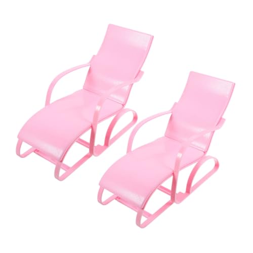 WHAMVOX 2 Stück Strandstuhl Miniatur Küste Leicht Kleine Puppe Mit Zubehör Szene Simuliert Puppenhaus Strandzubehör Puppenstuhl Sandspielzeug Für Draußen Faltbar Rosa von WHAMVOX