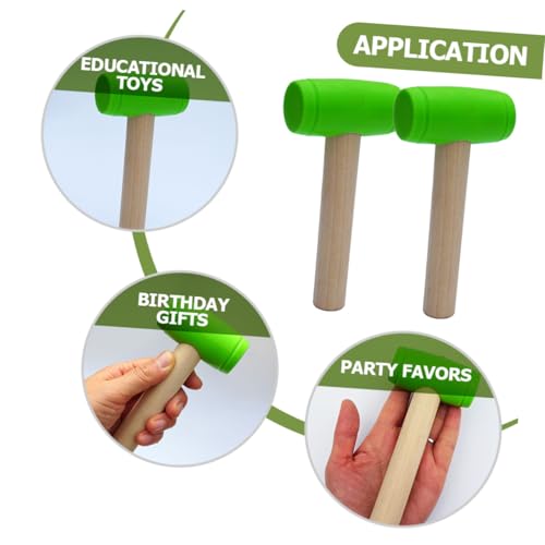 WHAMVOX 2 Stück Teiliges Holzspielzeug Hammer Kindersicher Glatte Oberfläche Realistische Nachbildung für Kleinkinder zum Greifen und Pädagogisches Werkzeugspielzeug für Jungen und von WHAMVOX