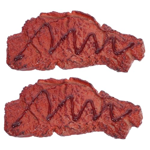 WHAMVOX 2 Stück Teiliges Künstliche Steak Deko Realistische Fake Steaks Robustes Küchen Dekoobjekt ohne Kühlung für Markt Schaufenster Fotografie Party von WHAMVOX