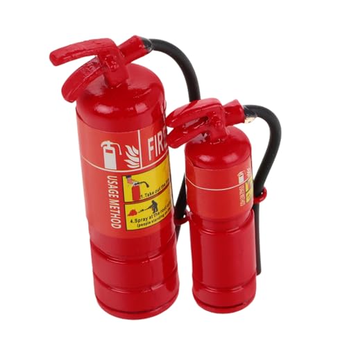 WHAMVOX 2 Stück Teiliges Mini Feuerlöscher Modell aus Metall Realistische Puppenhaus Dekoration Langlebig und Detailreich Geeignet als Miniatur Hauszubehör für Realistische Spielszenen von WHAMVOX